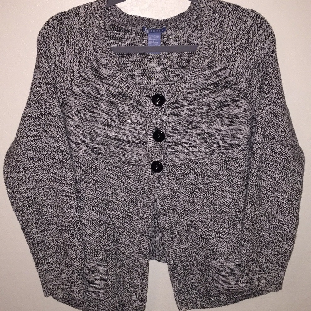 KORET // Black & White Cardigan // Large